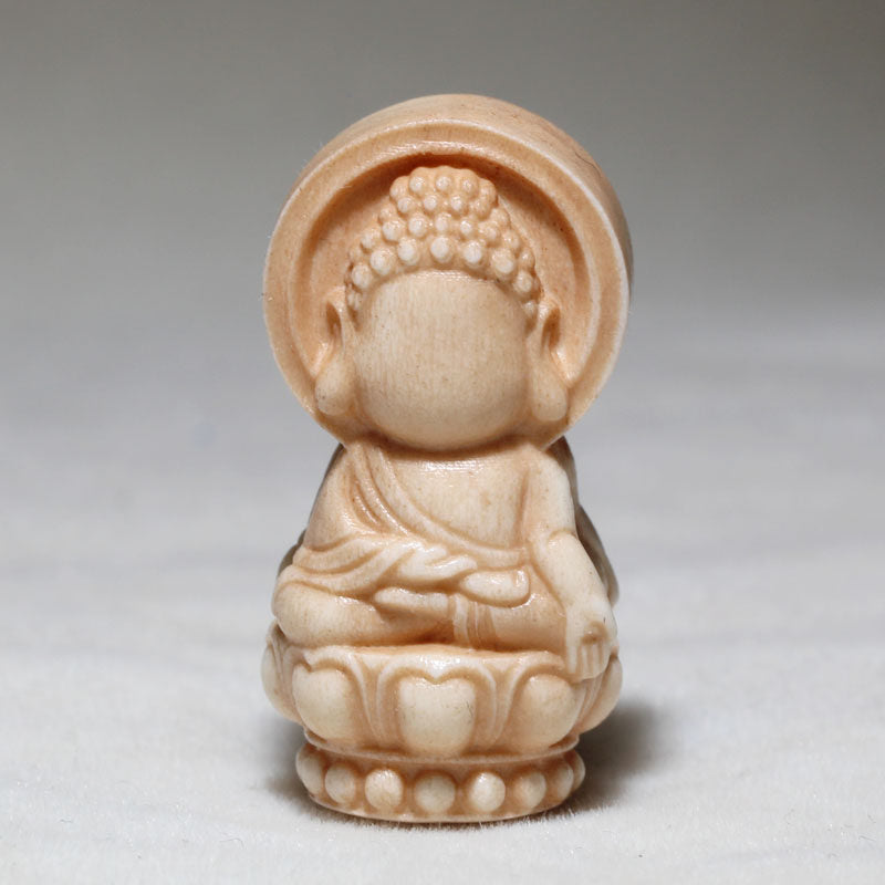 Carved Antler Cartoon Faceless Buddha Pendant