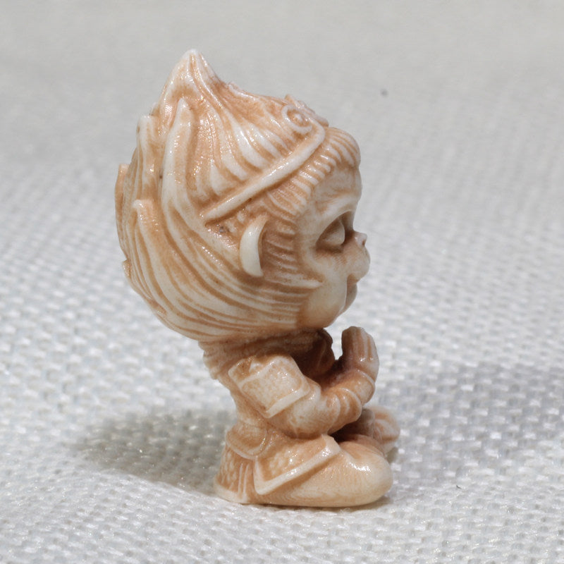 Carved Antler Cartoon Goku Pendant