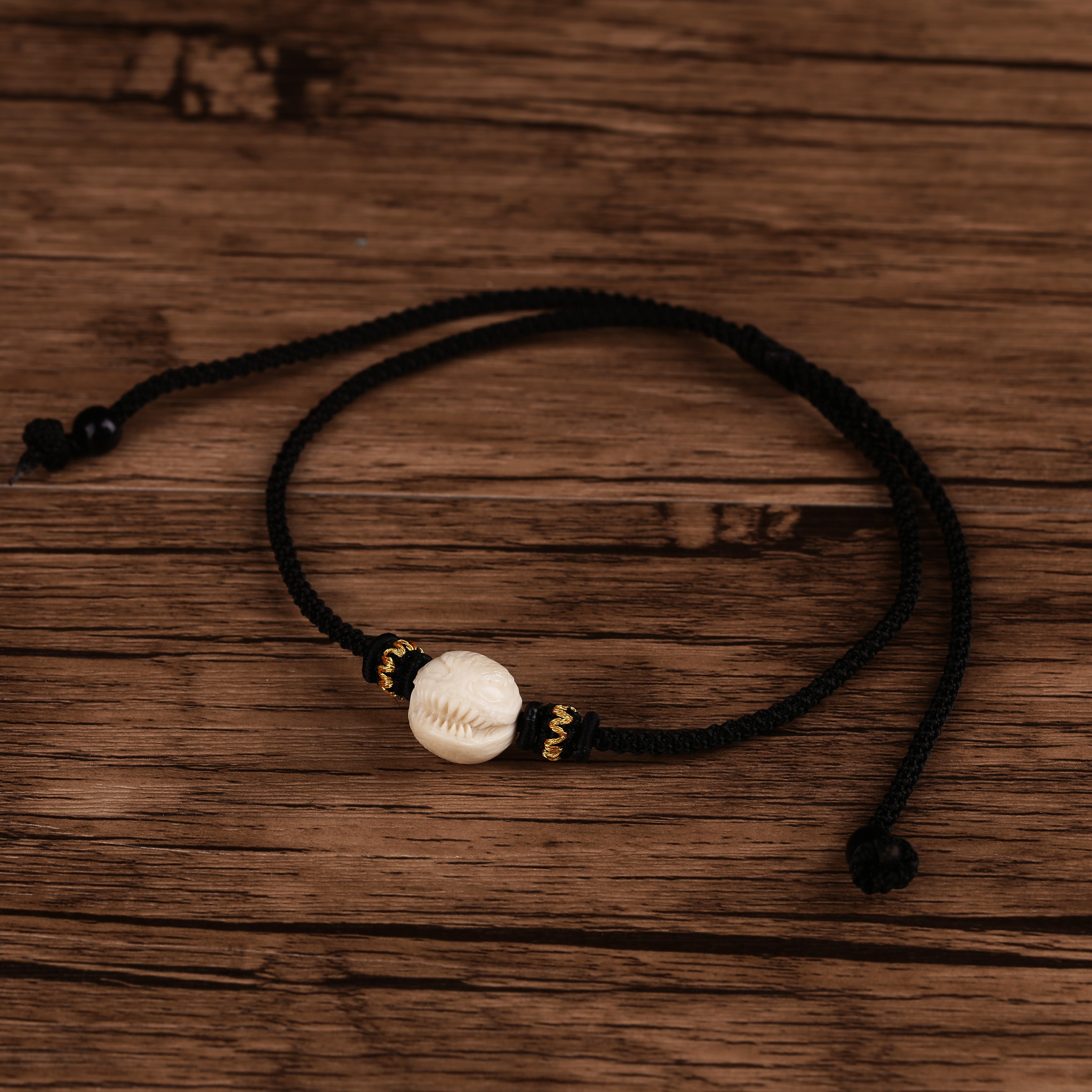 Carved Antler Venom Braided Bracelet