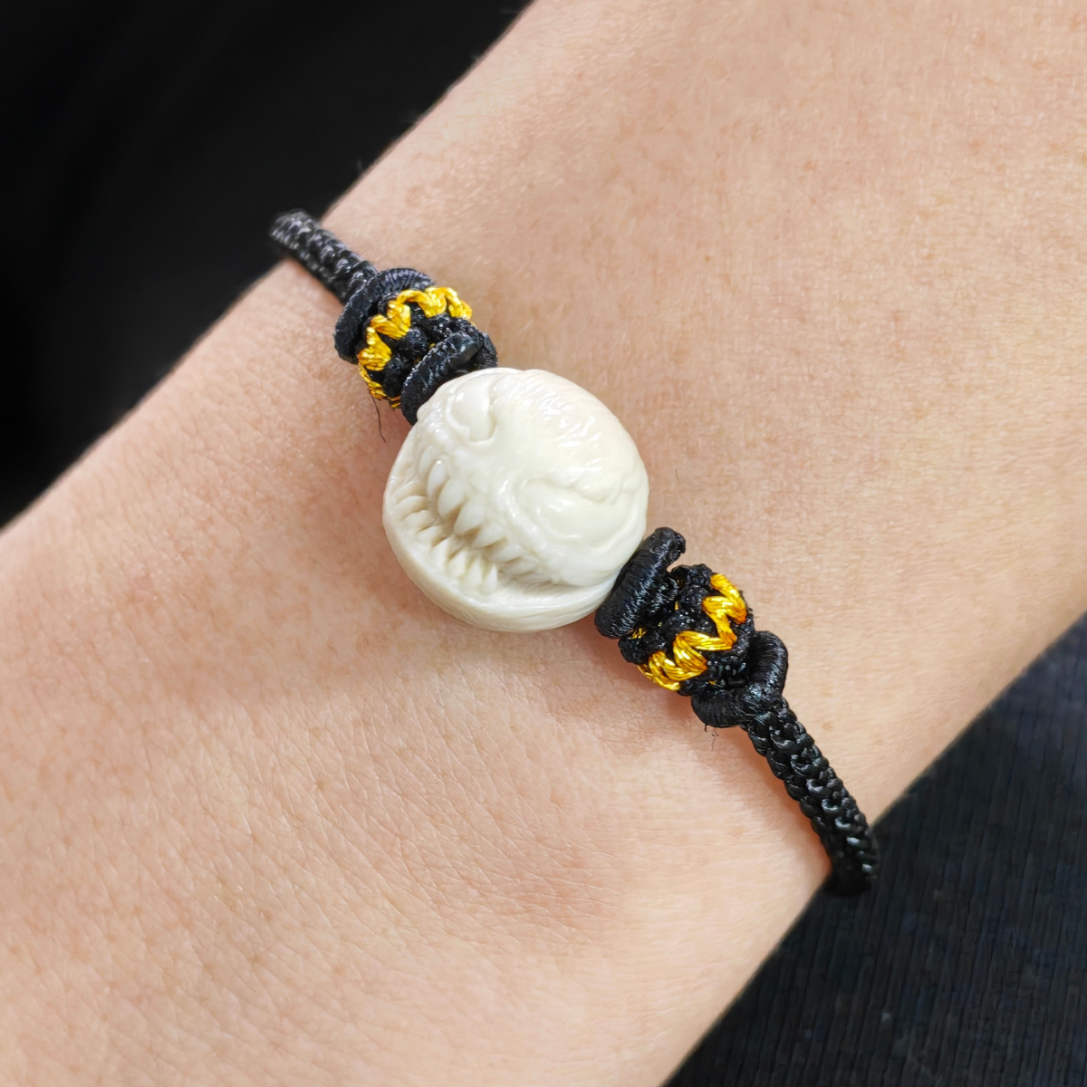 Carved Antler Venom Braided Bracelet