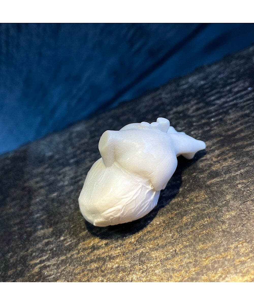 Carved Antler White Heart Pendant