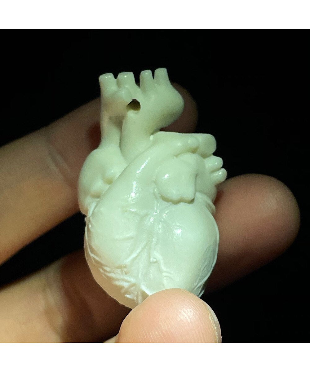 Carved Antler White Heart Pendant