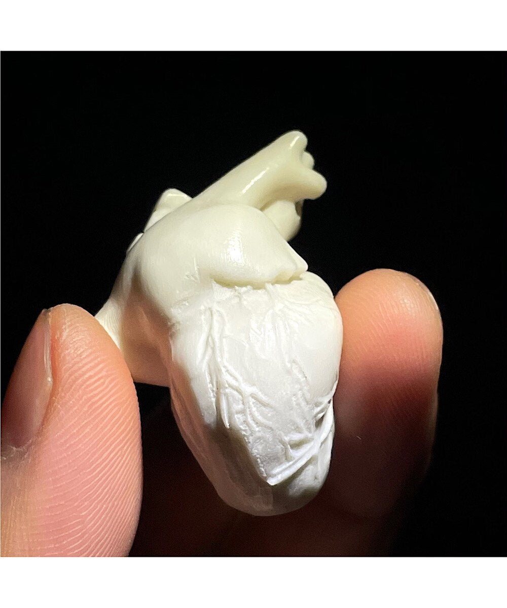 Carved Antler White Heart Pendant