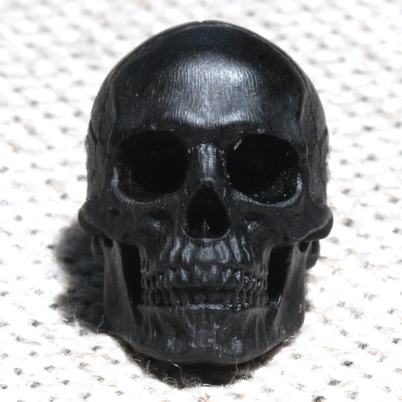 Carved Black Buffalo Horn Skull Bead