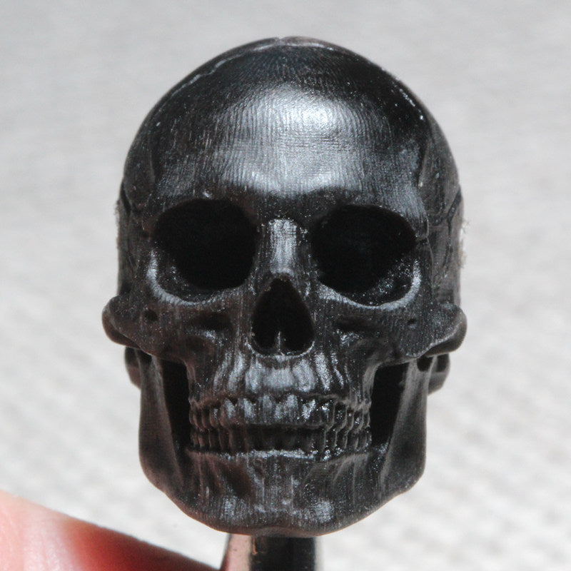 Carved Black Buffalo Horn Skull Bead