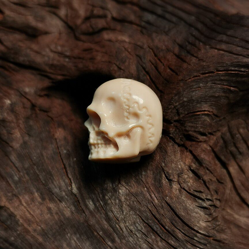 Carved Mammoth Ivory Skull Bead