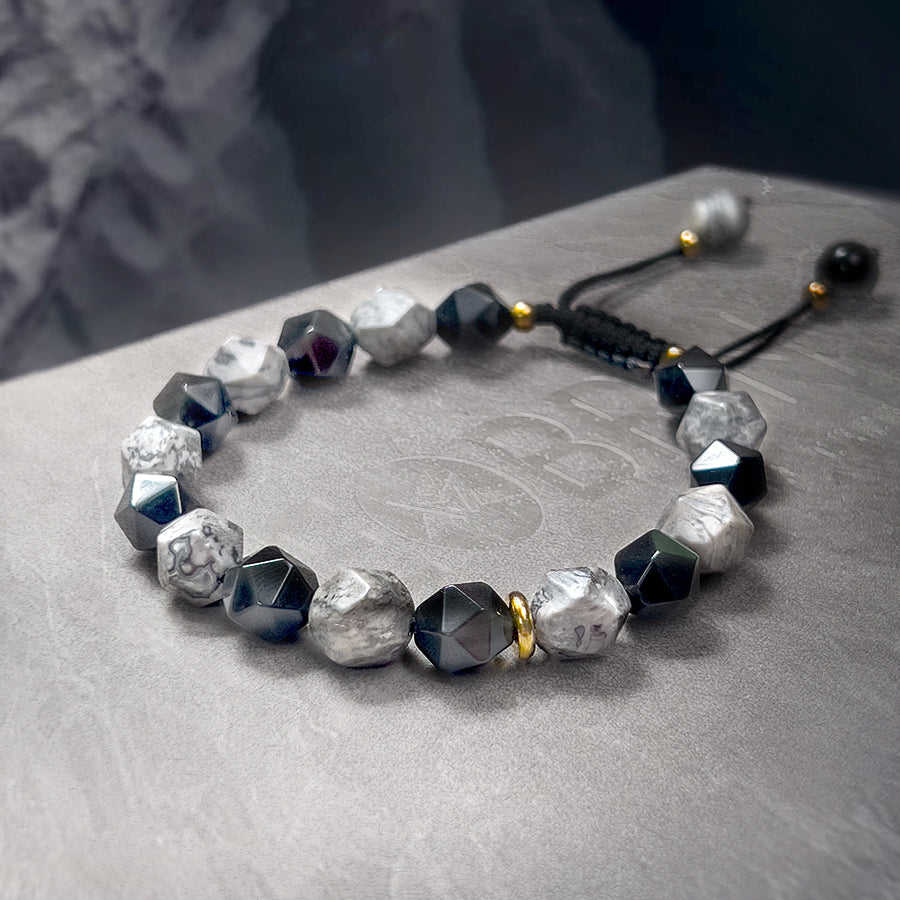 Bracelet en perles d'obsidienne Cosmic Sketch