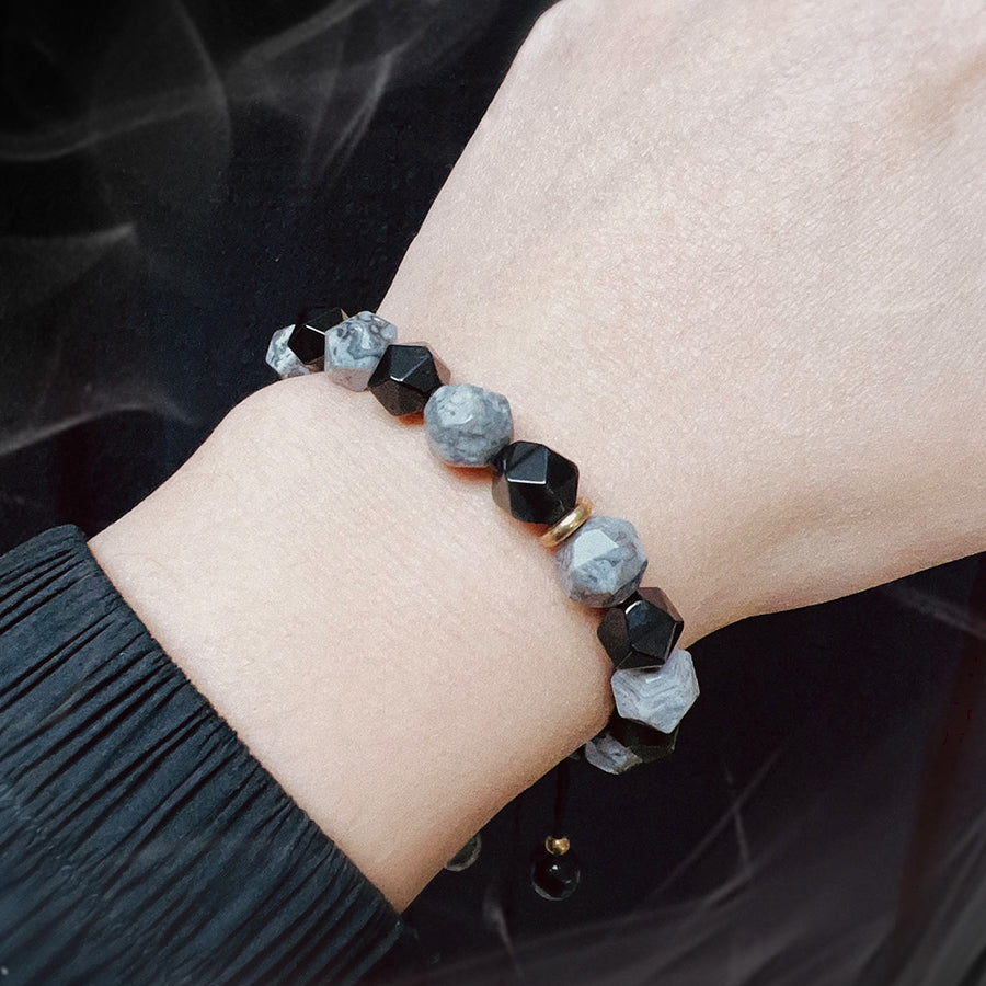 Bracelet en perles d'obsidienne Cosmic Sketch