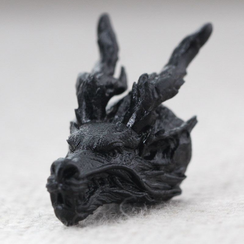 Ebony Carved Dragon Horn Necklace