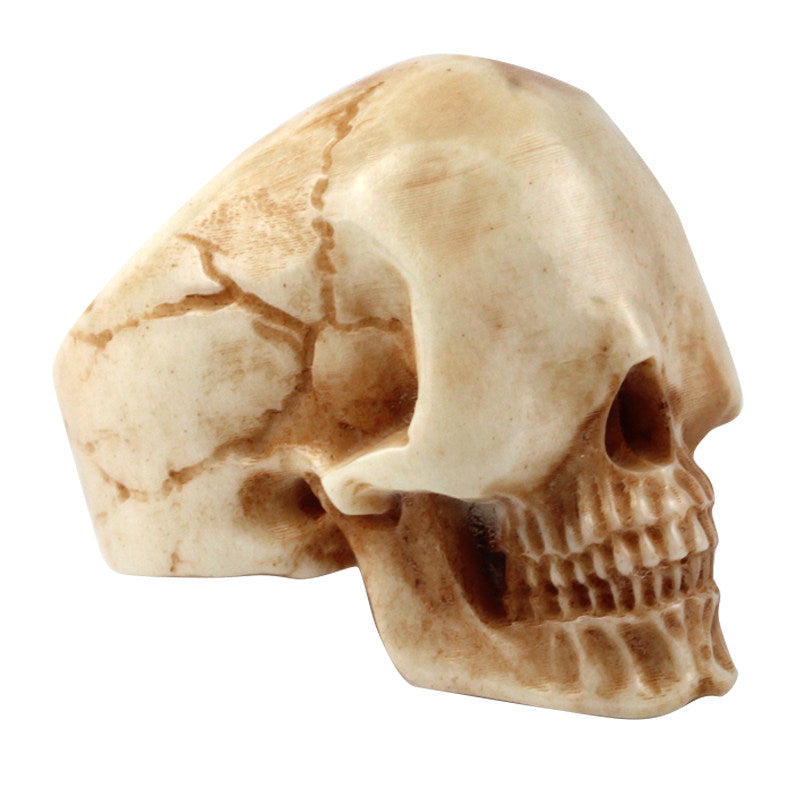 Faceless-Style Ring Carved from Deer Antler