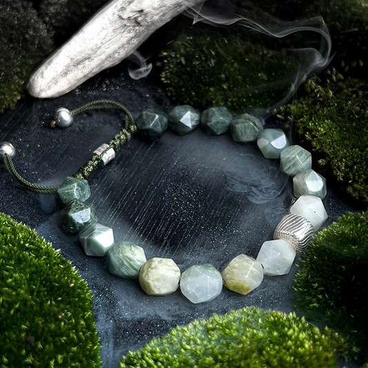 Forest-inspired Green Wonderland Gradient Beaded Bracelet