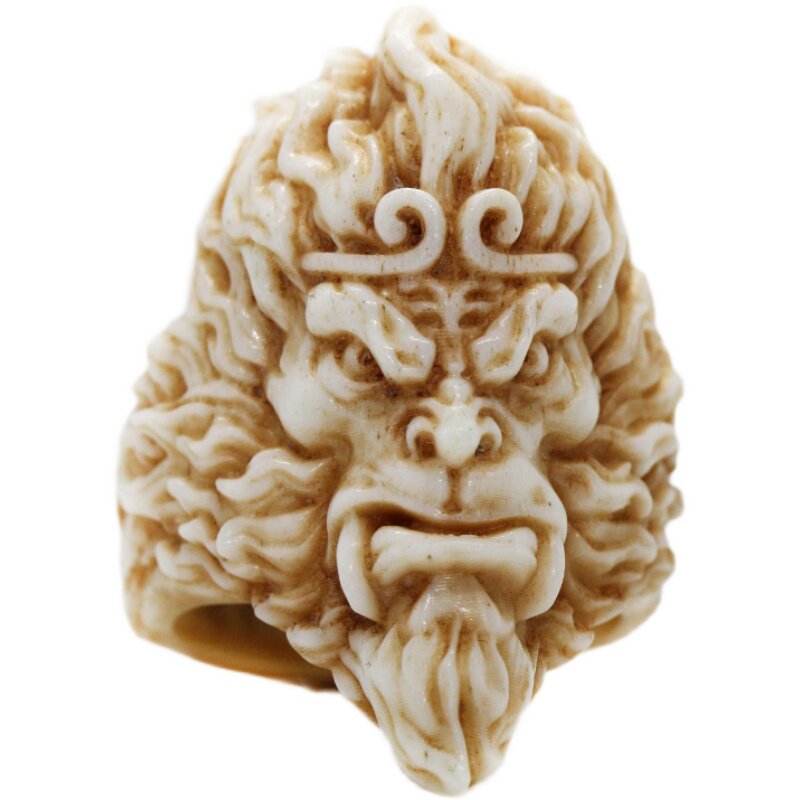 Hand-Carved Antler Black Myth Wukong Ring