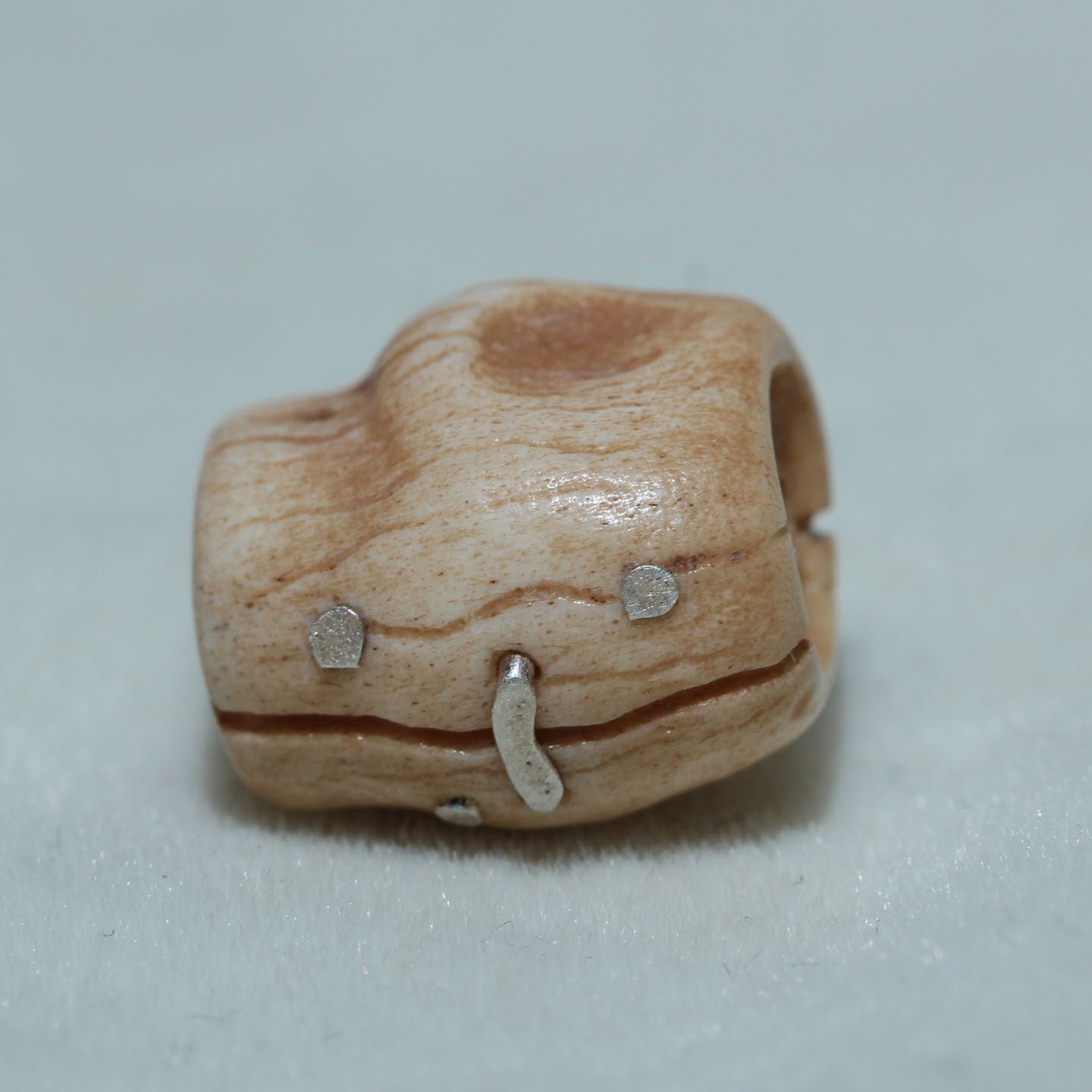 Hand-Carved Chitipati Barrel Bead