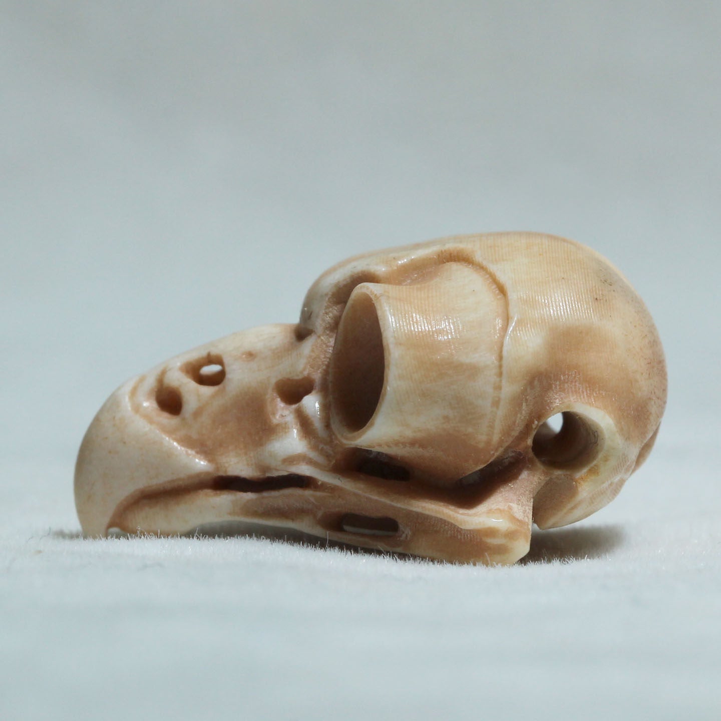 Hand-Carved Natural Antler Owl Skull DIY Bead