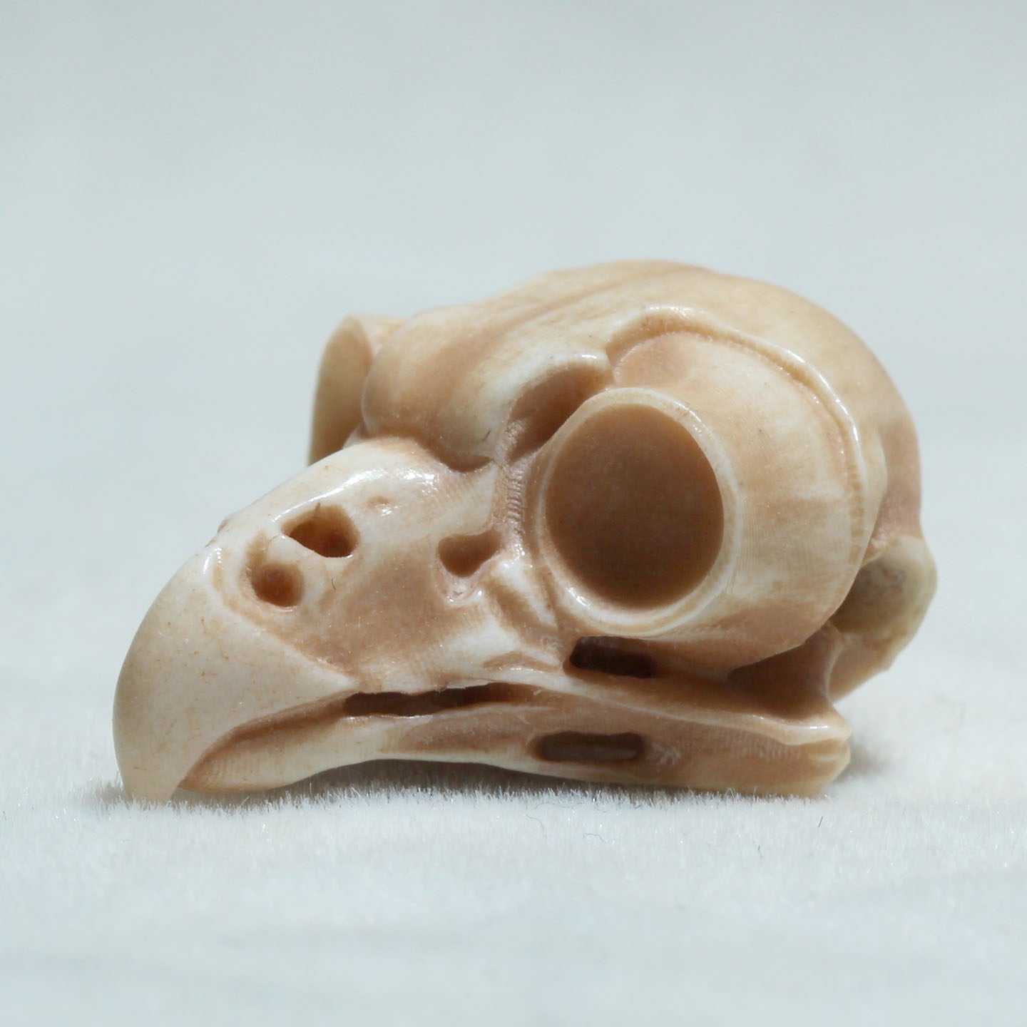 Hand-Carved Natural Antler Owl Skull DIY Bead