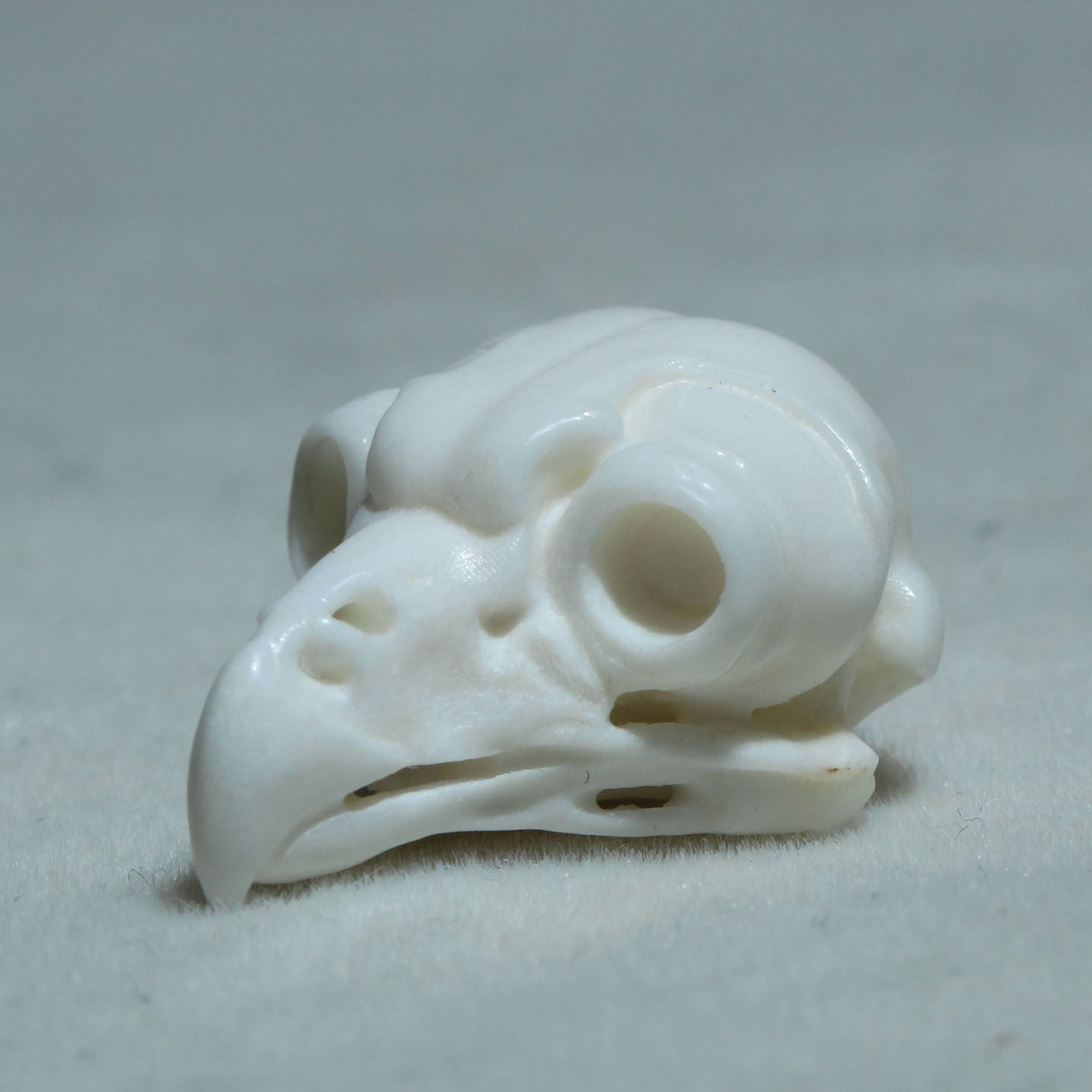 Hand-Carved Natural Antler Owl Skull DIY Bead