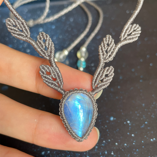 Natural Stone Antler Necklace