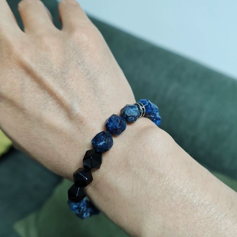 Bracelet de perles géométriques à facettes Dieu de la mer nordique