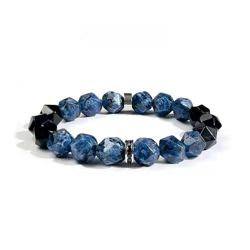Bracelet de perles géométriques à facettes Dieu de la mer nordique
