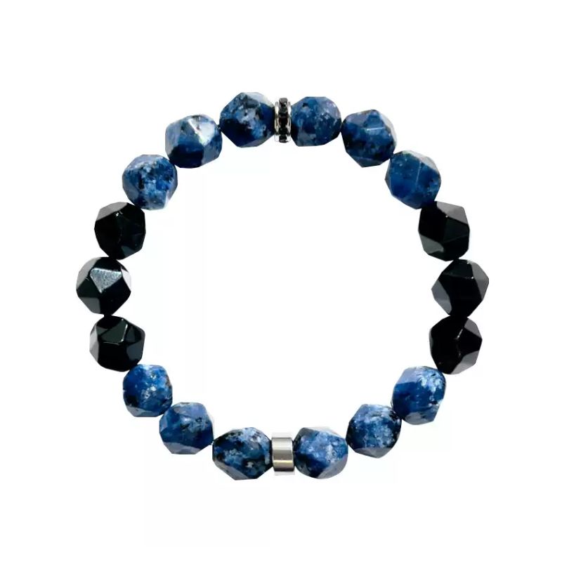 Bracelet de perles géométriques à facettes Dieu de la mer nordique