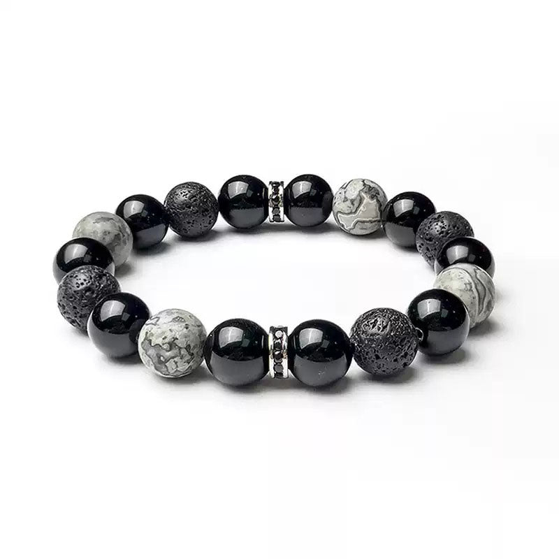 Bracelet énergétique en pierre volcanique Obsidian Drift