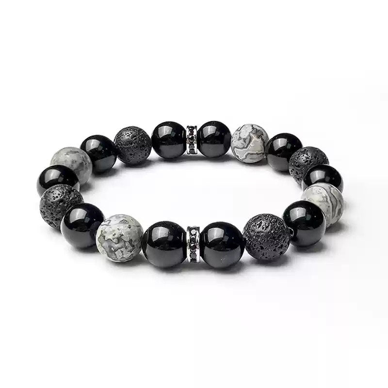Bracelet énergétique en pierre volcanique Obsidian Drift