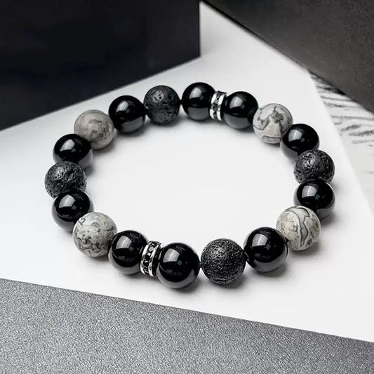 Obsidian Drift Volcanic Stone Energy Bracelet