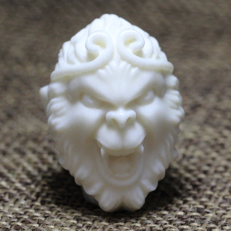 Antler Carving Roaring Wukong Monkey Head Bead
