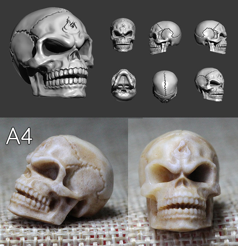 The Soul Ember Flame-Etched Antler Skull Bead